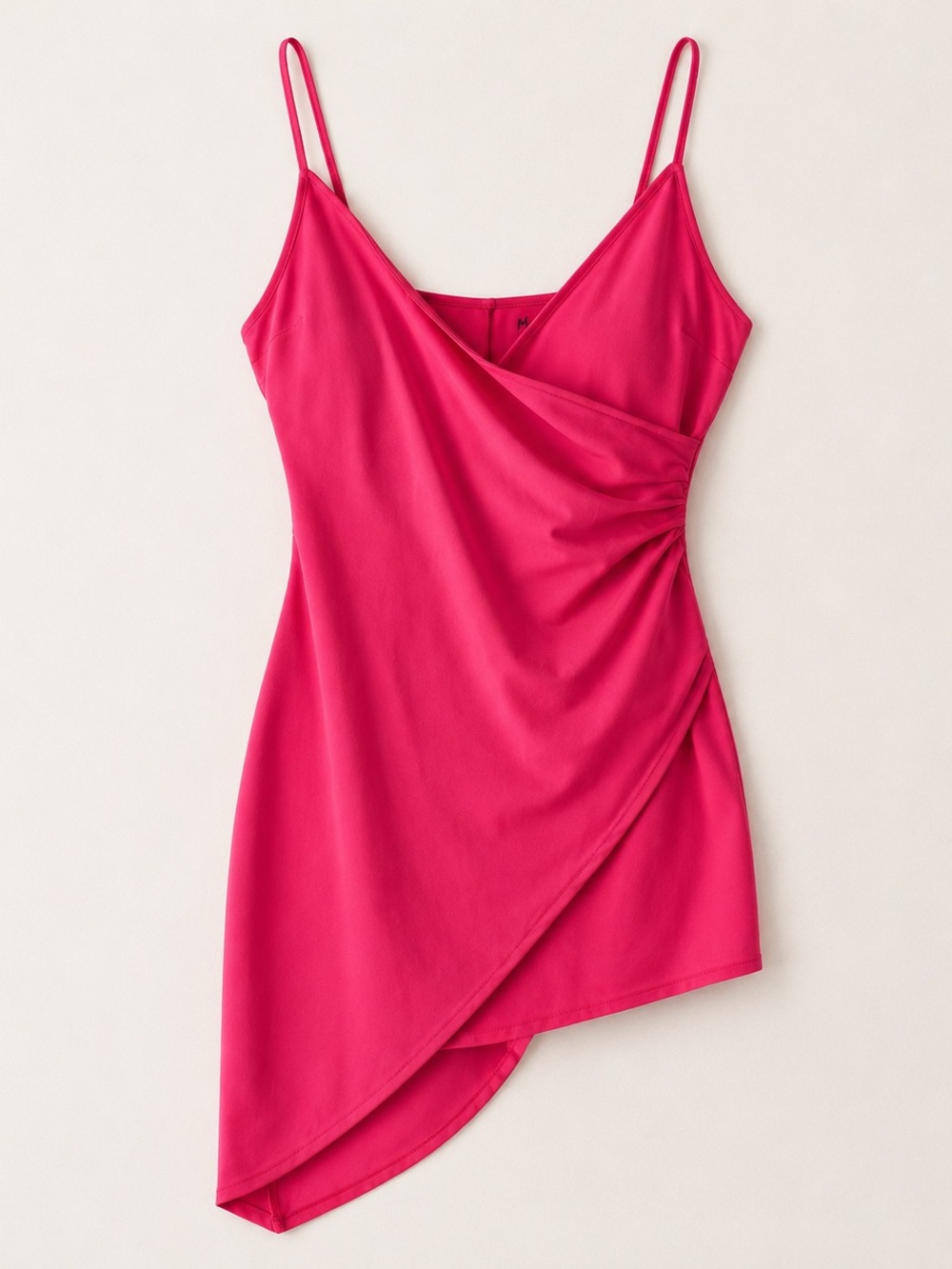 Planet Gold Hot Pink Satin Asymmetrical Mini Dress XL Party Cocktail Slip